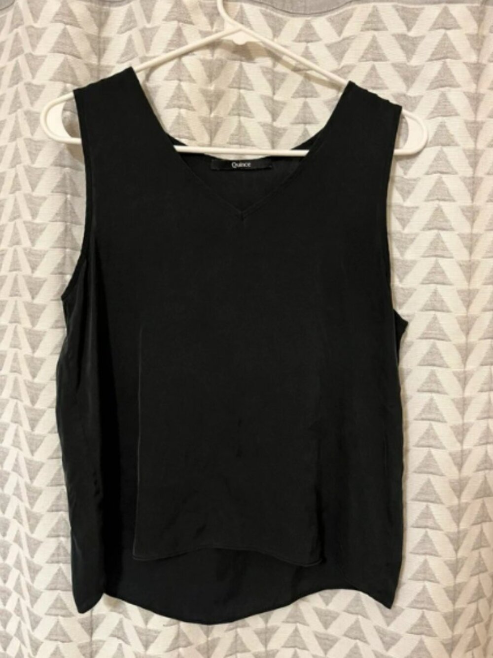 Quince black silk tank